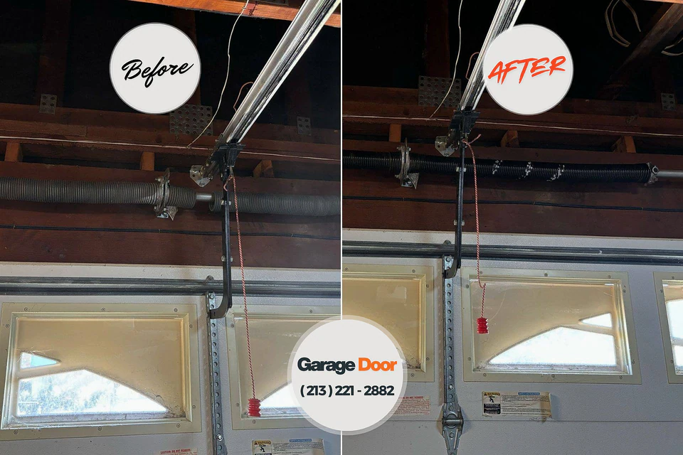 Before and after: garage door repair Yukon, OK